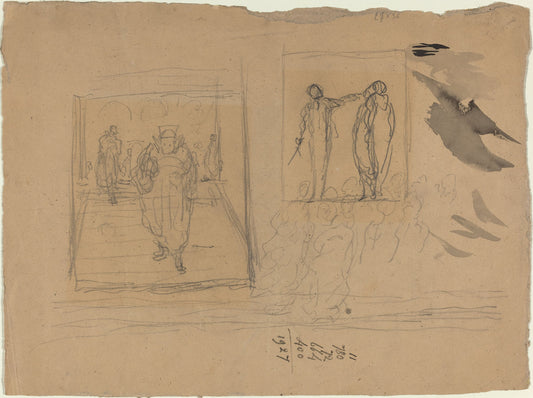 Scene in a Palace of Justice by Honoré Daumier (French, 1808 - 1879), 16X12"(A3)Poster Print