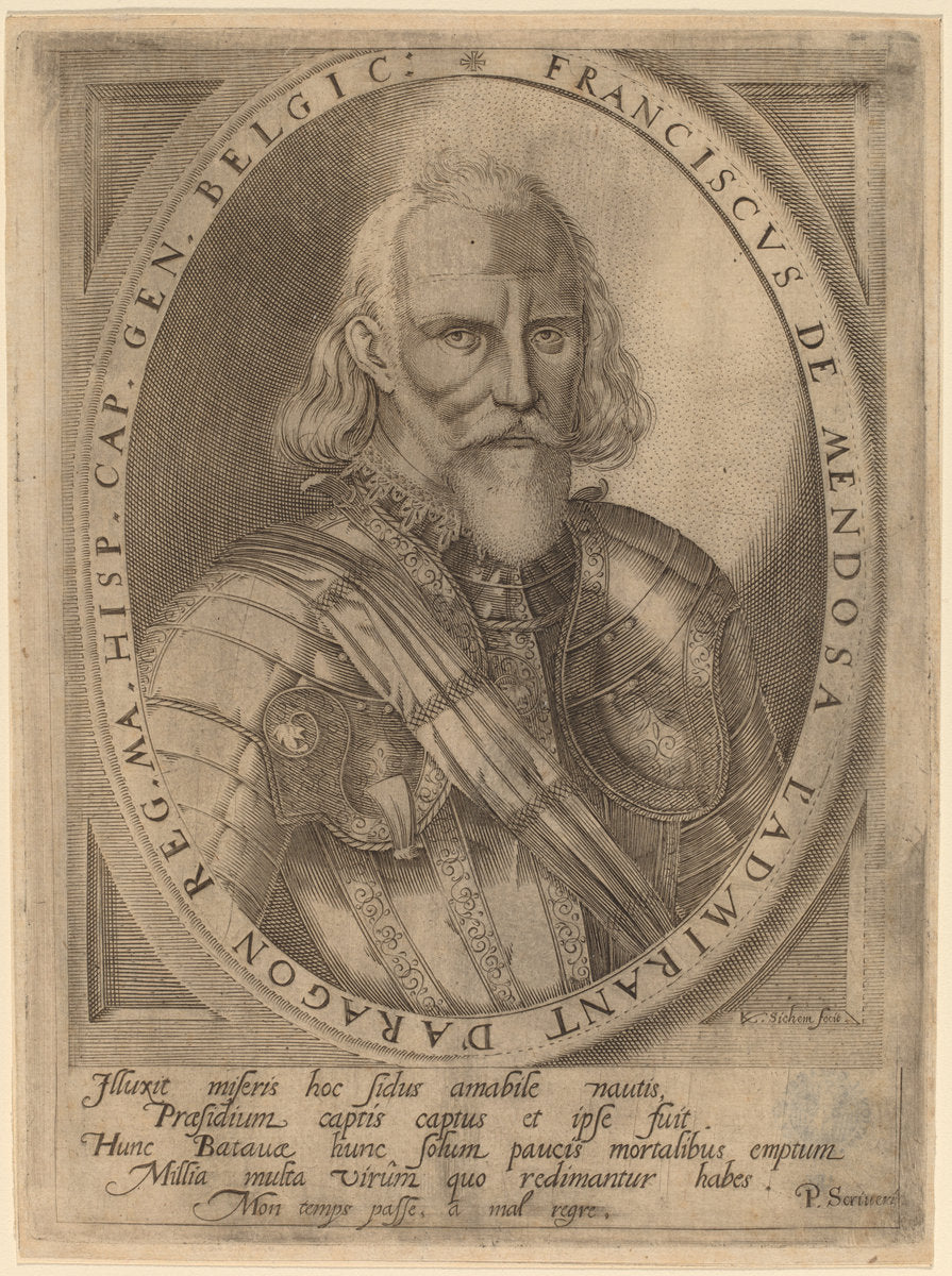 Franciscus de Mendoza by Karel van Sichem (Dutch, c. 1575 - active 1604), 16X12"(A3)Poster Print