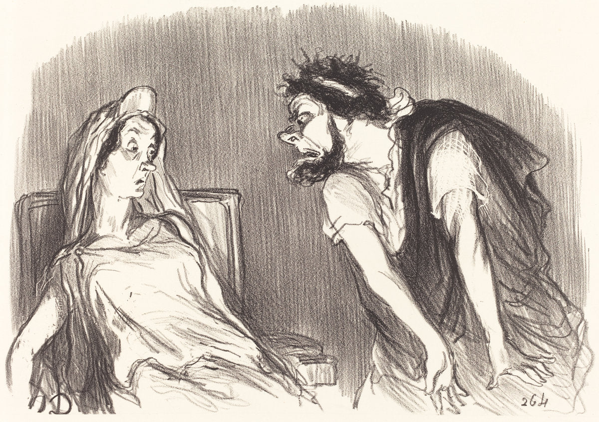 Oedipe by Honoré Daumier (French, 1808 - 1879), 16X12"(A3)Poster Print