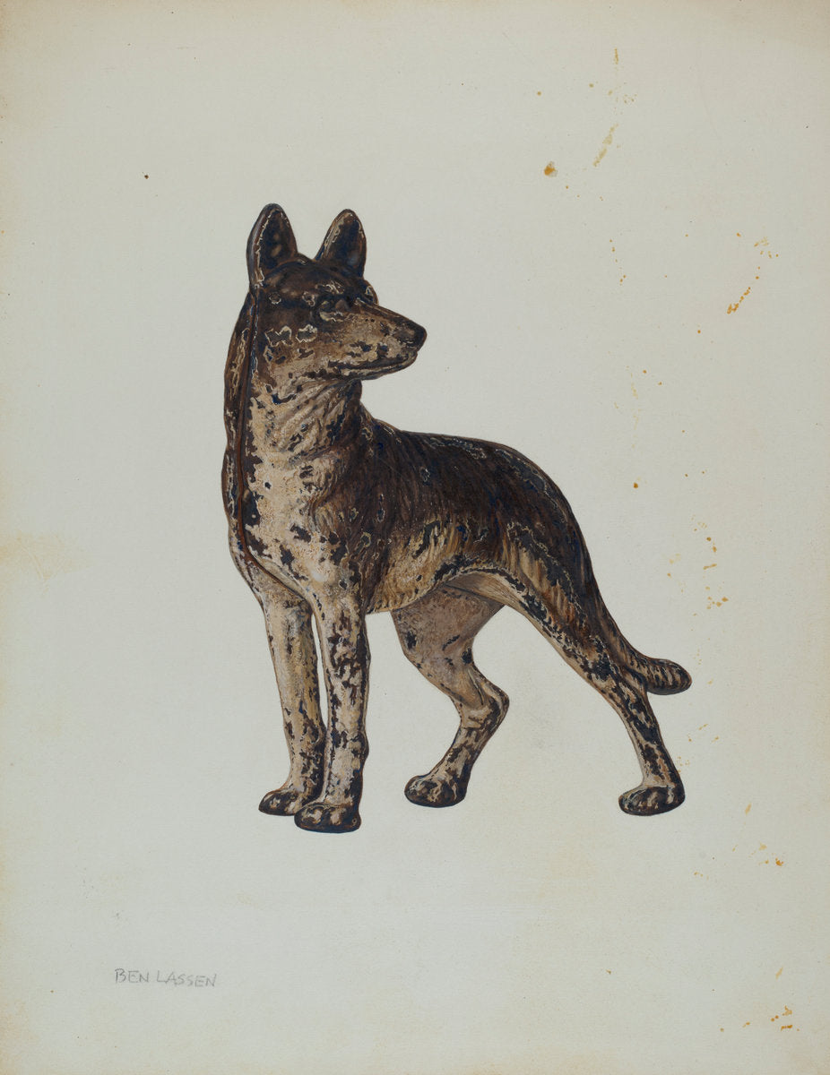 Door Stop by Ben Lassen (American, 1904 - 1968), 16X12"(A3)Poster Print