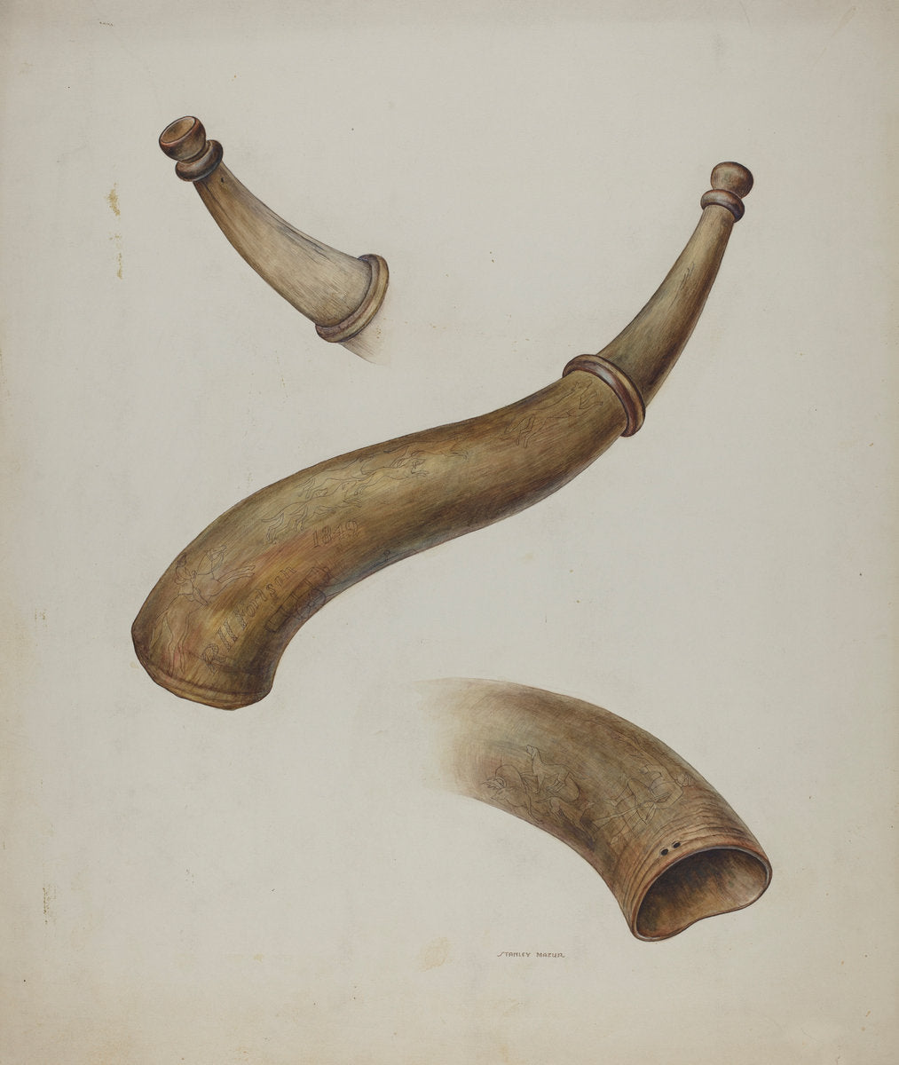 Hunting Horn by Stanley Mazur (American, active c. 1935), 16X12"(A3)Poster Print