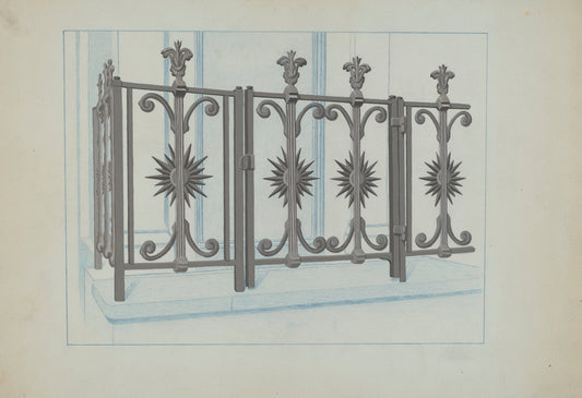 Cast Iron Gate and Fence by Joseph L. Boyd (American, active c. 1935), 16X12"(A3)Poster Print
