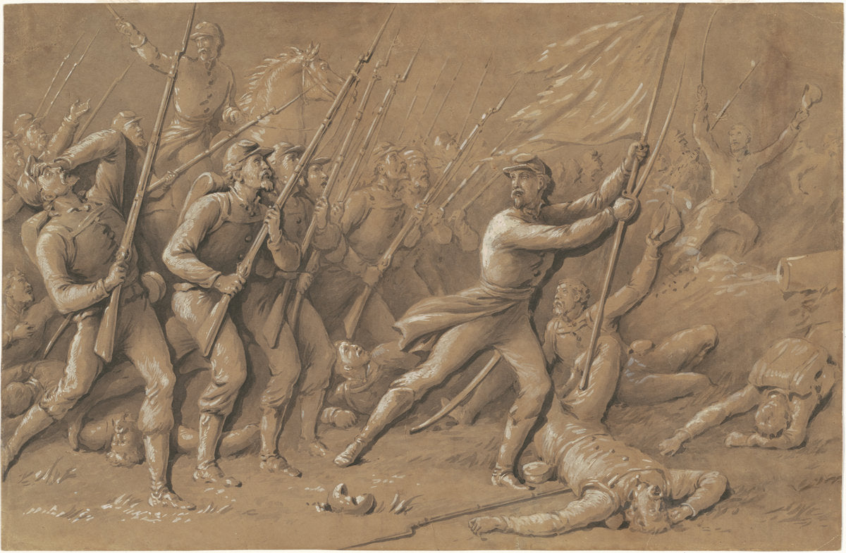 Battle Charge by Hammat Billings (American, 1816 - 1874), 16X12"(A3)Poster Print