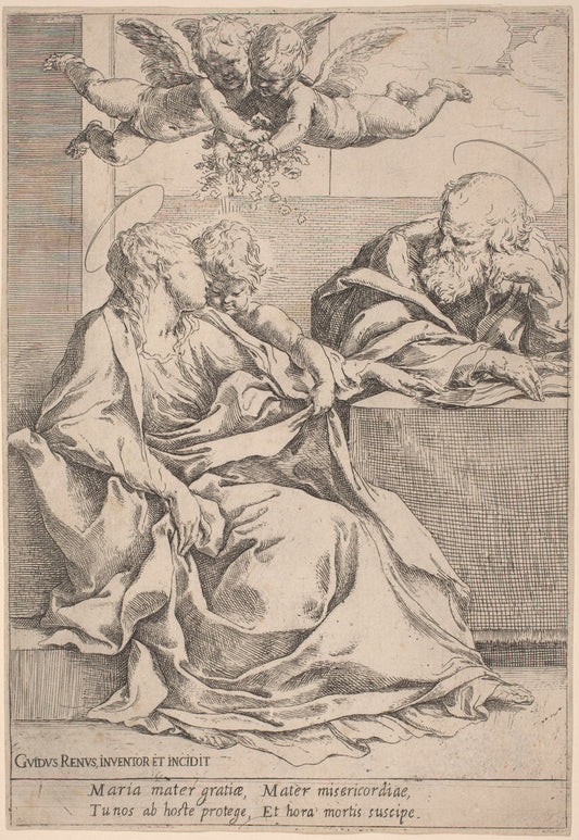 The Holy Family by Guido Reni (Italian, 1575 - 1642), 16X12"(A3)Poster Print