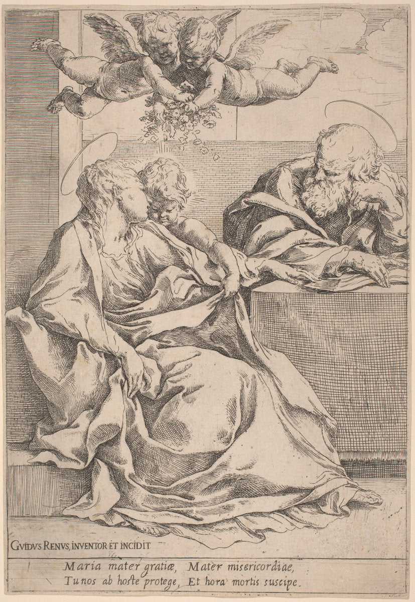 The Holy Family by Guido Reni (Italian, 1575 - 1642), 16X12"(A3)Poster Print