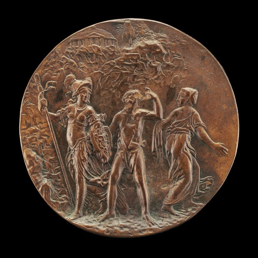 Minerva, Hercules, and Vice [reverse] by Antonio Abondio (Italian, 1538 - 1591), 16X12"(A3)Poster Print