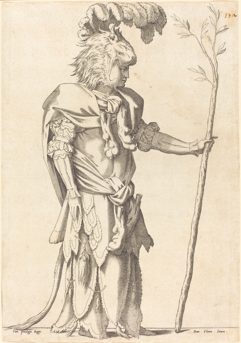 c. 1539 by French 16th Century (Figure Costumed as Hercules), 16X12"(A3)Poster Print