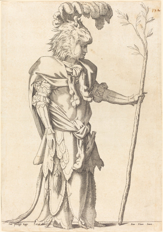 c. 1539 by French 16th Century (Figure Costumed as Hercules), 16X12"(A3)Poster Print