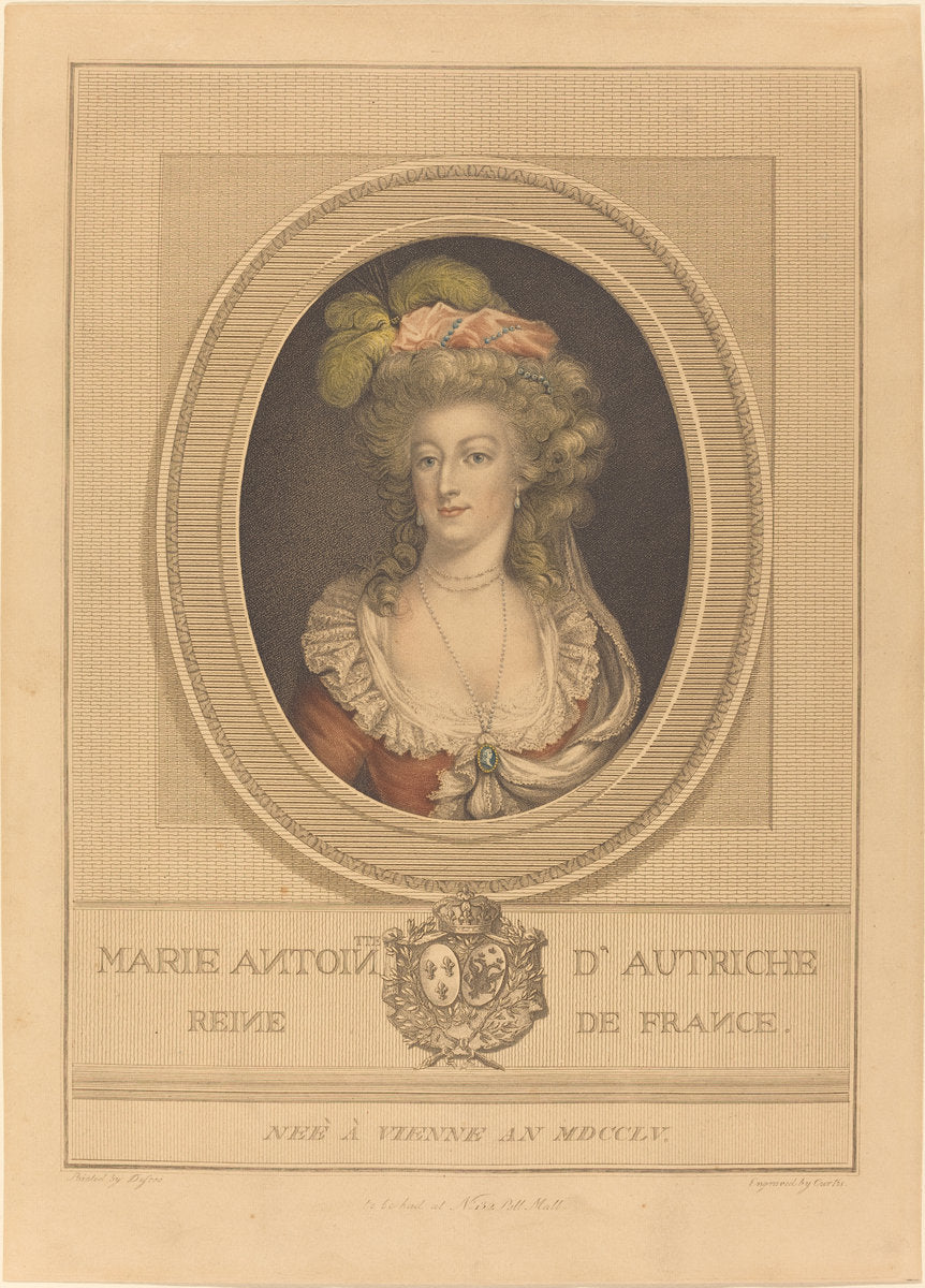 Marie-Antoinette by J. Curtis after Joseph Boze (British, active late 18th century), 16X12"(A3)Poster Print