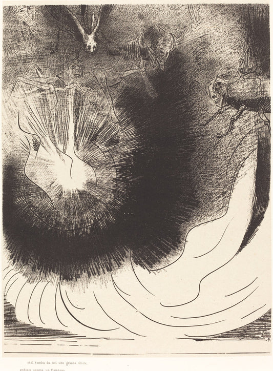 Et il tombe du ciel une grande etoile ardente (And there fell a great star from heaven burning as it were a lamp) by Odilon Redon (French, 1840 - 1916), 16X12"(A3)Poster Print