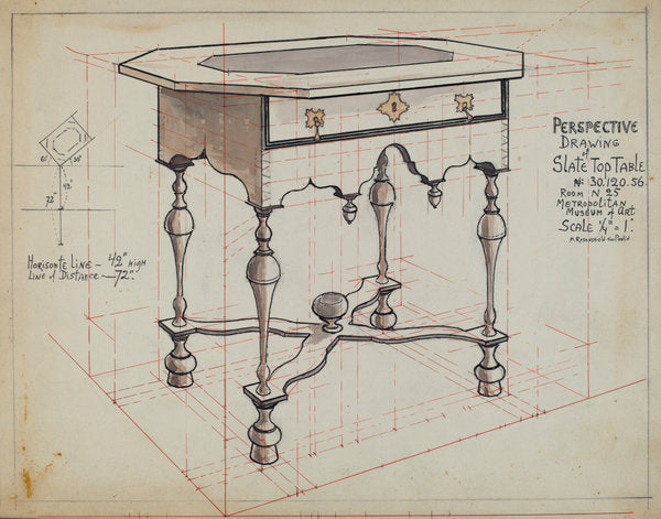 Slate-top Table by M. Rosenshield-von-Paulin (American, active c. 1935), 16X12"(A3)Poster Print