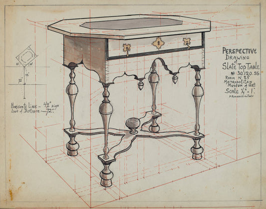 Slate-top Table by M. Rosenshield-von-Paulin (American, active c. 1935), 16X12"(A3)Poster Print