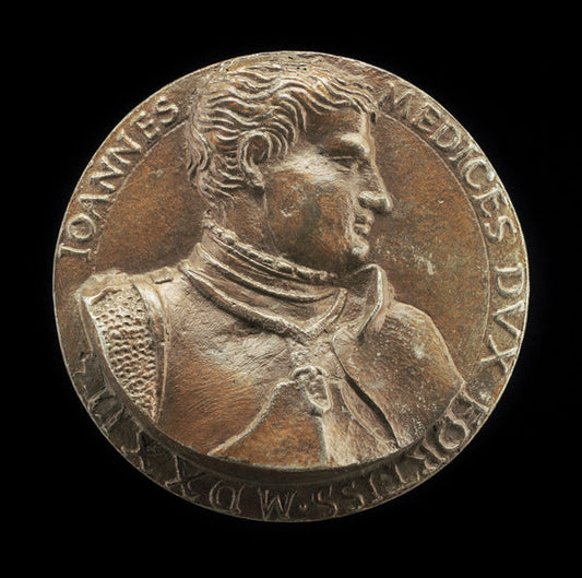 Giovanni de' Medici delle Bande Nere, 1498-1526, Celebrated Condottiere and Father of Cosimo I [obverse] by Francesco da Sangallo (Florentine, 1494 - 1576), 16X12"(A3)Poster Print