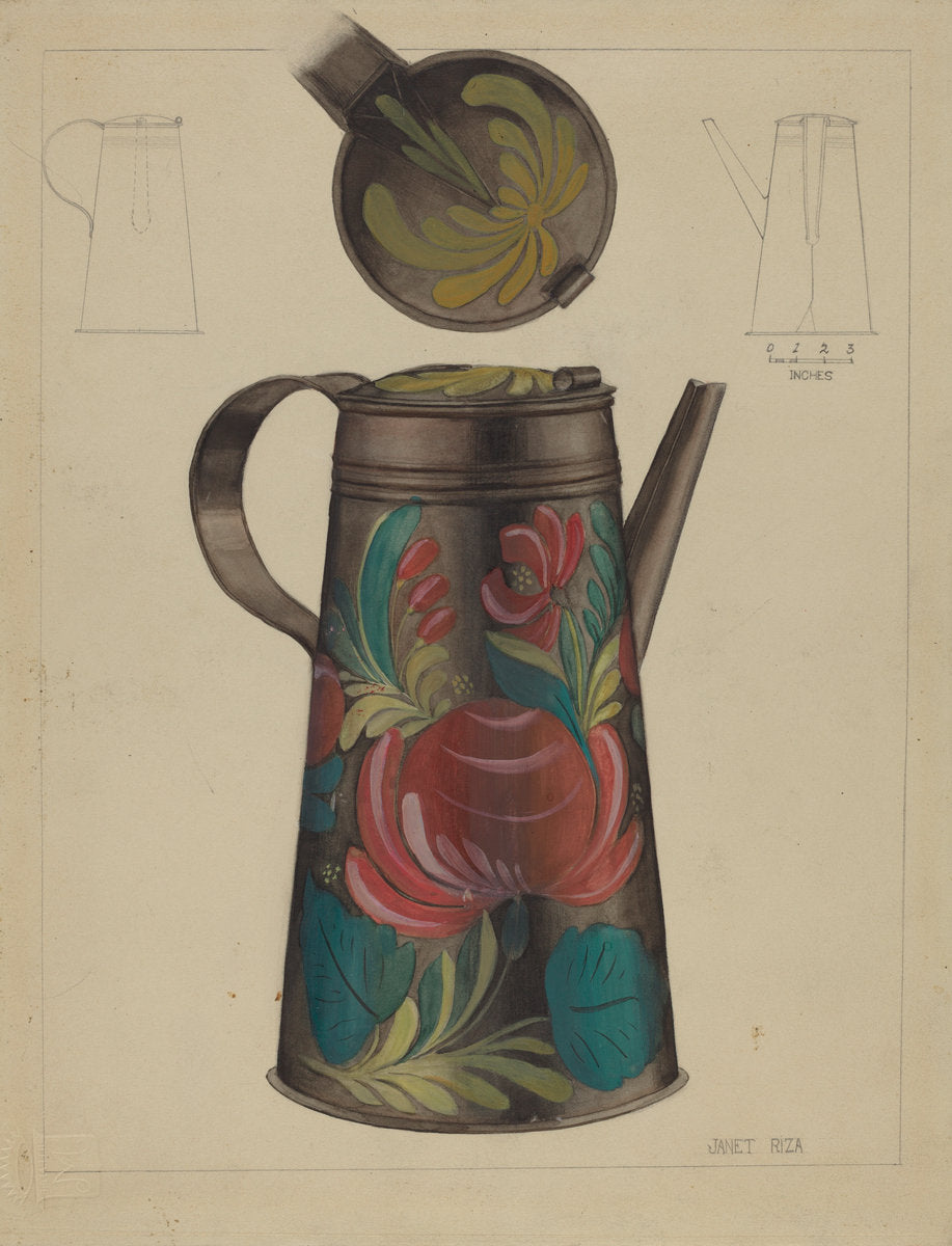 Chocolate Pot by Janet Riza (American, active c. 1935), 16X12"(A3)Poster Print