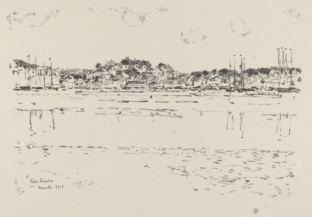 Inner Harbor by Childe Hassam (American, 1859 - 1935), 16X12"(A3)Poster Print