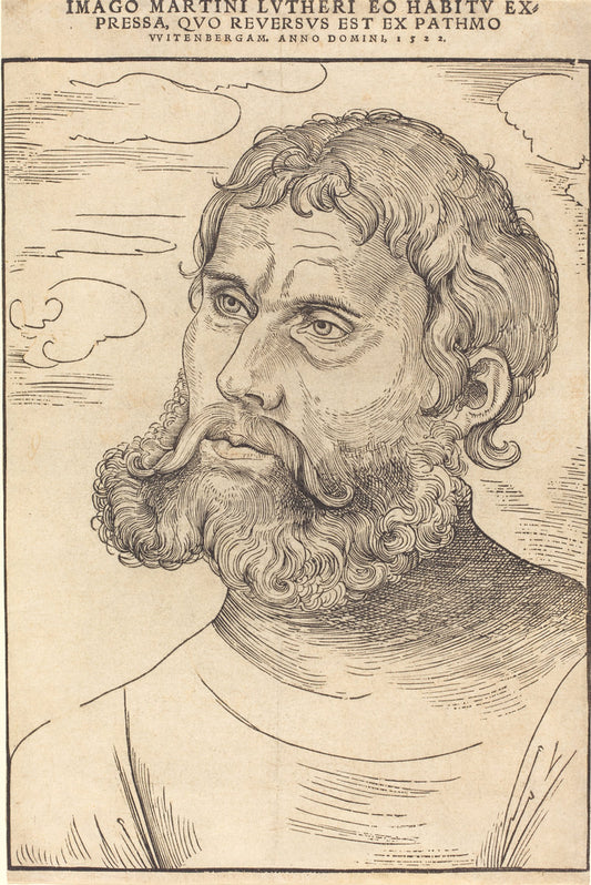 Luther as 'Junker Jorg' by Lucas Cranach the Elder (German, 1472 - 1553), 16X12"(A3)Poster Print