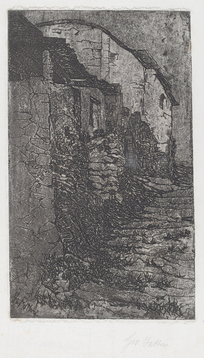 Bauco near Rome [Bauco presso Roma] by Giovanni Fattori (Italian, 1825 - 1908), 16X12"(A3)Poster Print