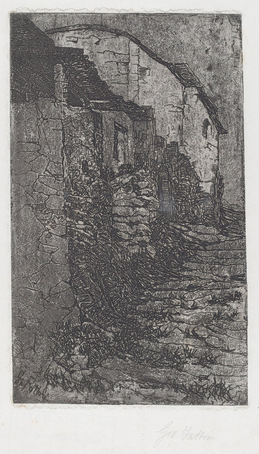Bauco near Rome [Bauco presso Roma] by Giovanni Fattori (Italian, 1825 - 1908), 16X12"(A3)Poster Print