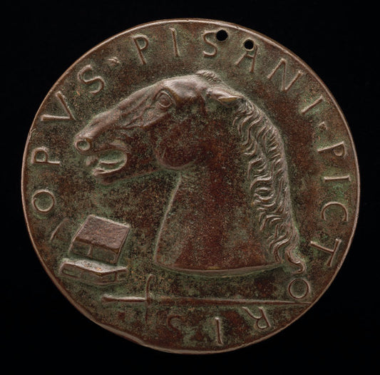 Charger, Books, and Sword [reverse] by Pisanello (Italian, c. 1395 - 1455), 16X12"(A3)Poster Print