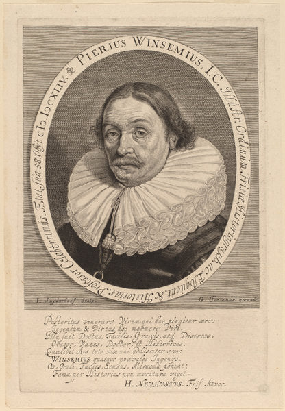 Petrus Winsemius by Jonas Suyderhoff (Dutch, c. 1613 - 1686), 16X12"(A3)Poster Print
