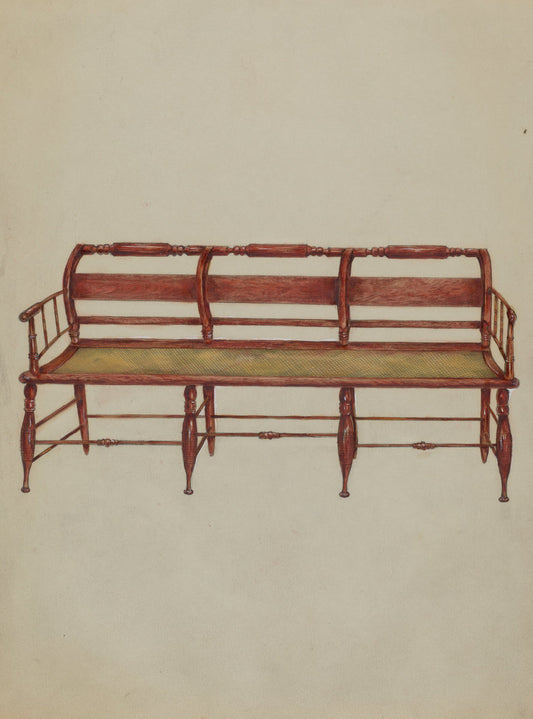 Settee or Hall Seat by Henry Meyers (American, active c. 1935), 16X12"(A3)Poster Print