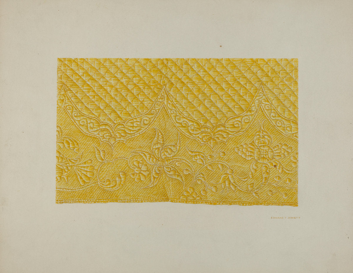 Quilting on Silk (Detail) by Edward Jewett (American, active c. 1935), 16X12"(A3)Poster Print