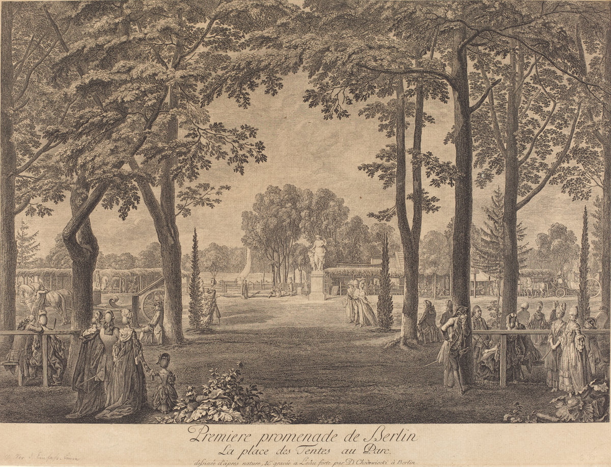 Premiere promenade de Berlin by Daniel Nikolaus Chodowiecki (German, 1726 - 1801), 16X12"(A3)Poster Print