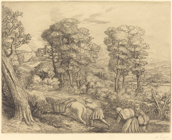 Return to the Farm (Le retour a la ferme) by Alphonse Legros (French, 1837 - 1911), 16X12"(A3)Poster Print