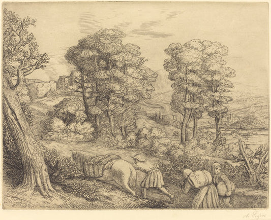 Return to the Farm (Le retour a la ferme) by Alphonse Legros (French, 1837 - 1911), 16X12"(A3)Poster Print