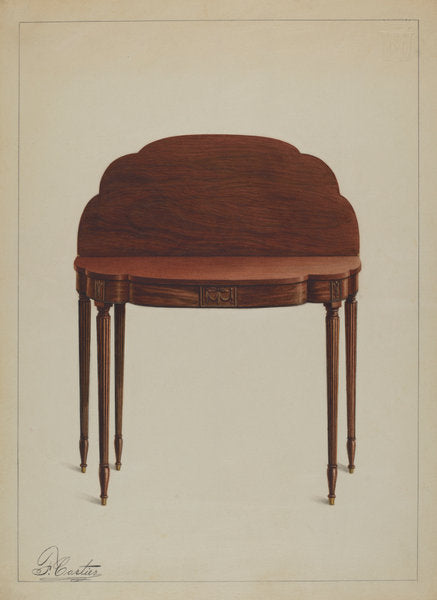 Card Table by Ferdinand Cartier (American, active c. 1935), 16X12"(A3)Poster Print
