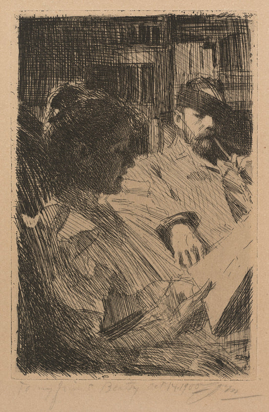 Reading (La Lecture) by Anders Zorn (Swedish, 1860 - 1920), 16X12"(A3)Poster Print