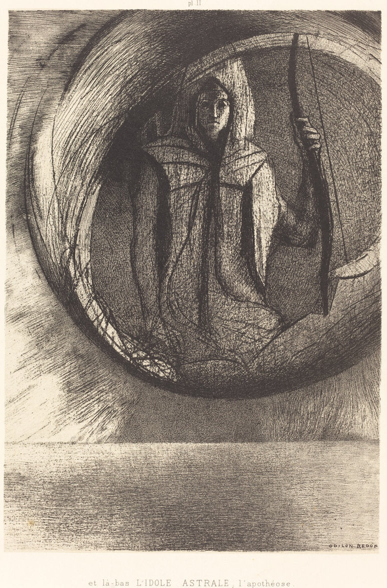 Et la-bas l'idole astrale, l'Apotheose (And beyond, the star idol, the apotheosis) by Odilon Redon (French, 1840 - 1916), 16X12"(A3)Poster Print
