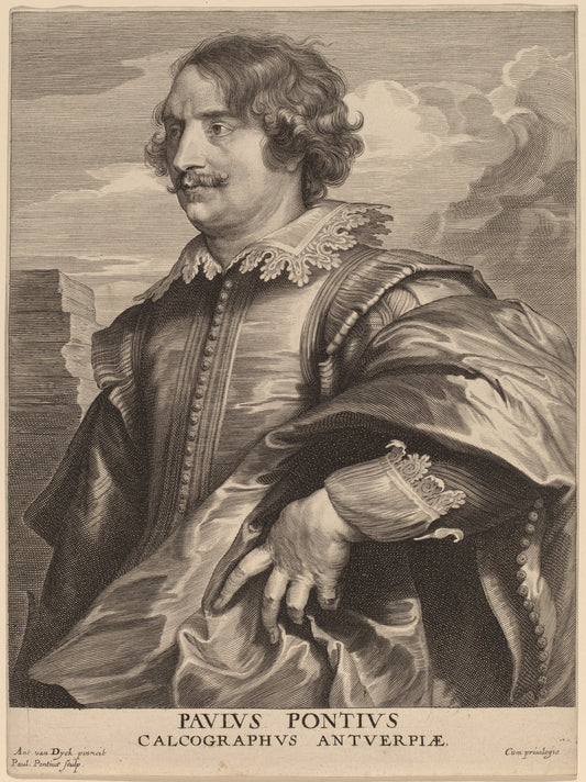 Paulus Pontius by Paulus Pontius after Sir Anthony van Dyck (Flemish, 1603 - 1658), 16X12"(A3)Poster Print