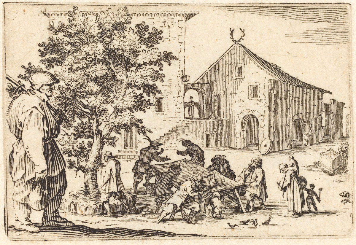 Tavern by Jacques Callot (French, 1592 - 1635), 16X12"(A3)Poster Print