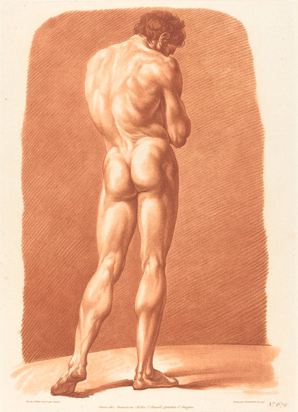 Academy (679) by Gilles-Antoine Demarteau after Jean-Jacques-François Le Barbier (French, 1750 - 1802), 16X12"(A3)Poster Print