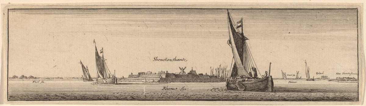 Schenkenschanz by Wenceslaus Hollar (Bohemian, 1607 - 1677), 16X12"(A3)Poster Print