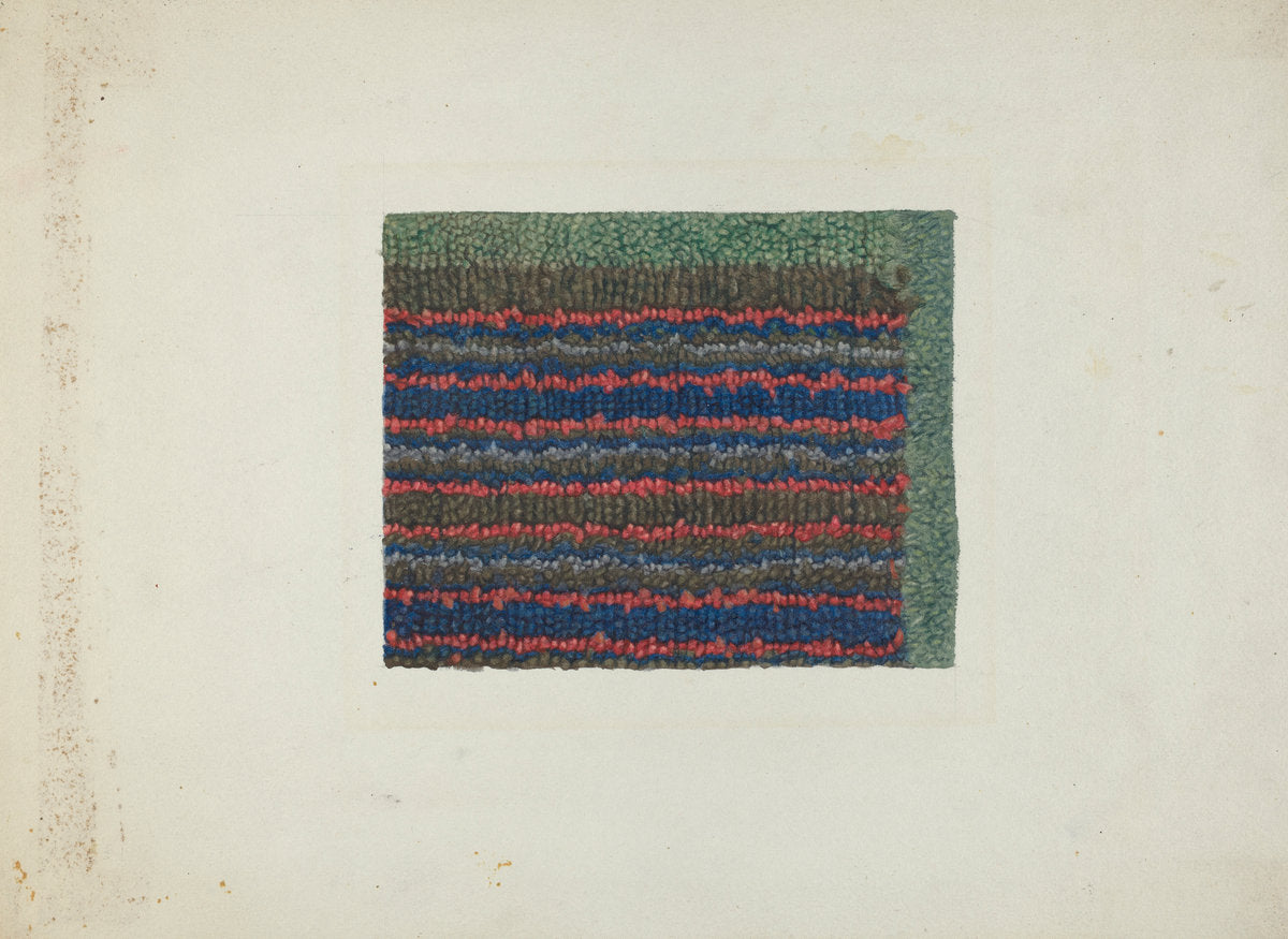 Shaker Rug Material by Elizabeth Moutal (American, active c. 1935), 16X12"(A3)Poster Print