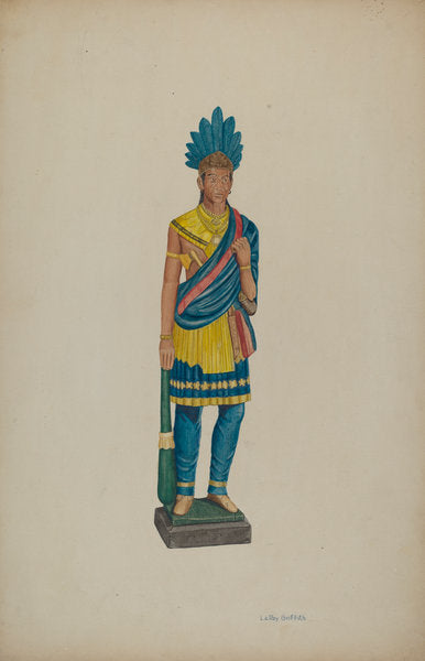 Cigar Store Indian by LeRoy Griffith (American, active c. 1935), 16X12"(A3)Poster Print