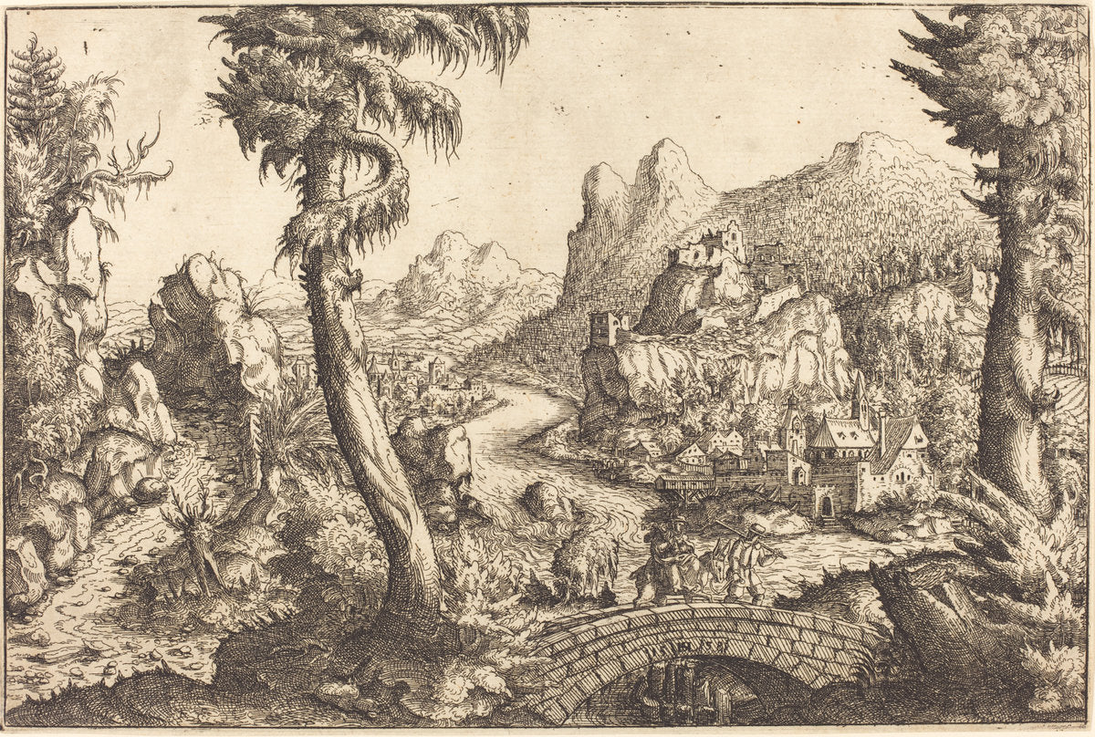 The Flight into Egypt by Hanns Lautensack (German, 1524 - 1561/1566), 16X12"(A3)Poster Print