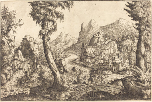 The Flight into Egypt by Hanns Lautensack (German, 1524 - 1561/1566), 16X12"(A3)Poster Print