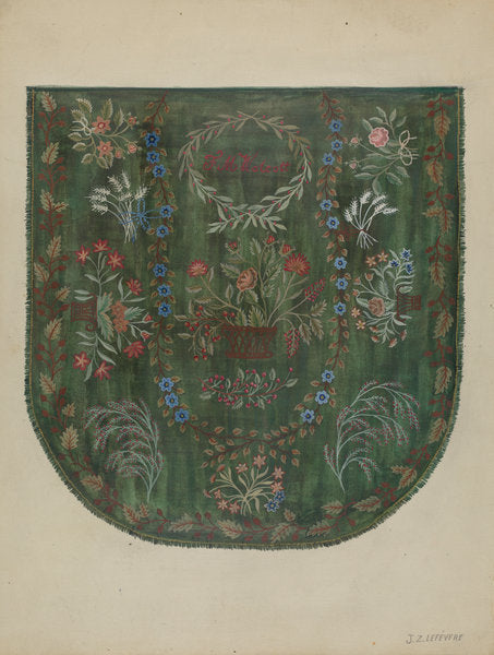 Embroidered Coverlet by Jules Lefevere (American, active c. 1935), 16X12"(A3)Poster Print
