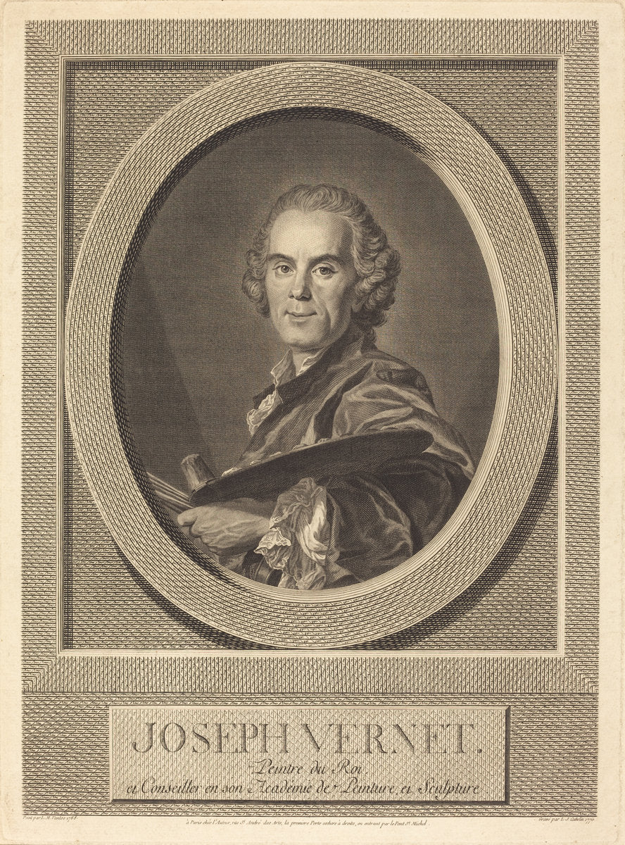 Joseph Vernet by Louis-Jacques Cathelin after Louis Michel Van Loo (French, 1738/1739 - 1804), 16X12"(A3)Poster Print