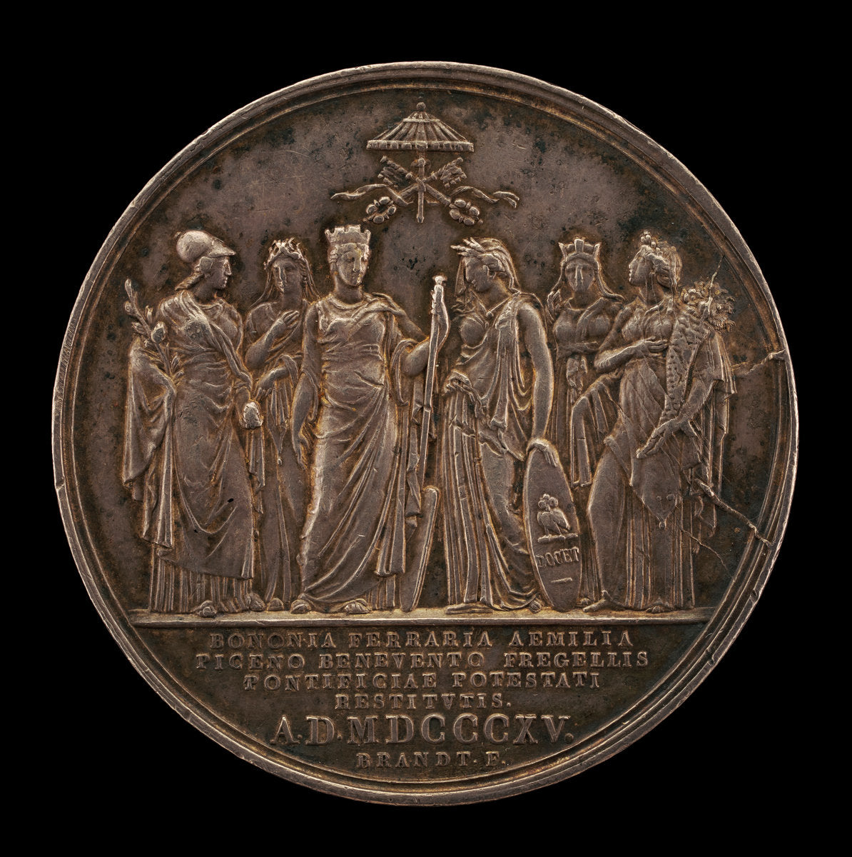 Rome and the Papal States Welcoming the Return of the Pope from Imprisonment [reverse] by Henri François Brandt (Swiss, 1789 - 1845), 16X12"(A3)Poster Print
