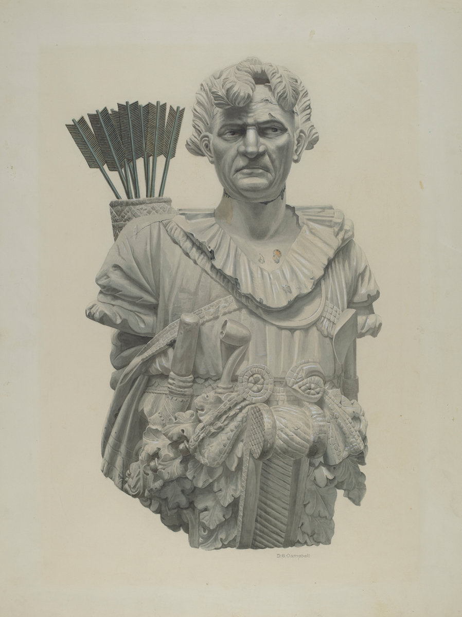 Tamanend Figurehead by Douglas Campbell (American, active c. 1935), 16X12"(A3)Poster Print