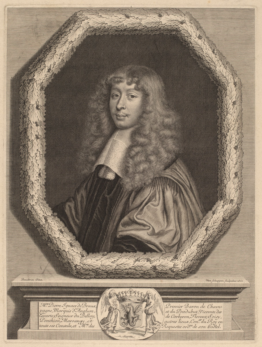 Pierre Ignace de Braux by Peter Ludwig van Schuppen after Henri Beaubrun (Flemish, 1627 - 1702), 16X12"(A3)Poster Print