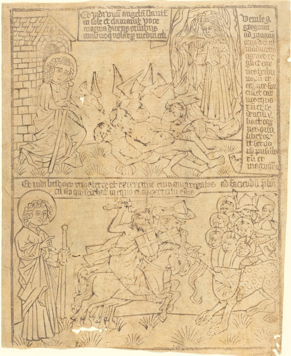 c. 1465 by German 15th Century (Apocalypse of John, Leaf 10), 16X12"(A3)Poster Print