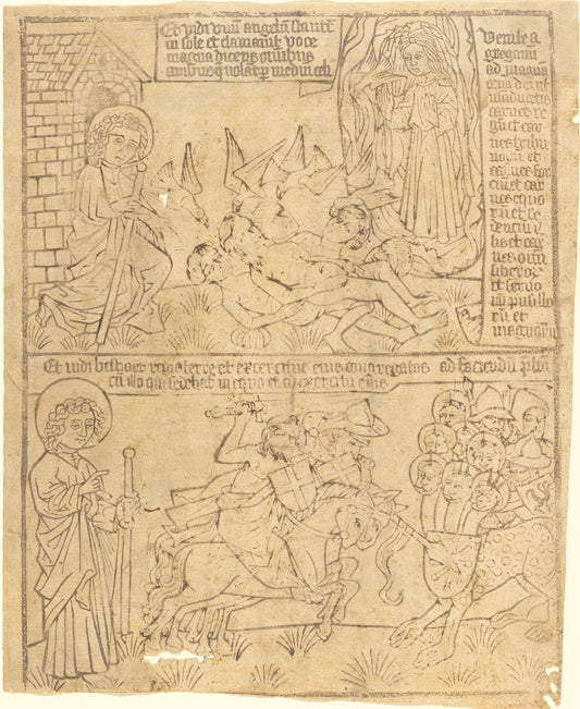 c. 1465 by German 15th Century (Apocalypse of John, Leaf 10), 16X12"(A3)Poster Print