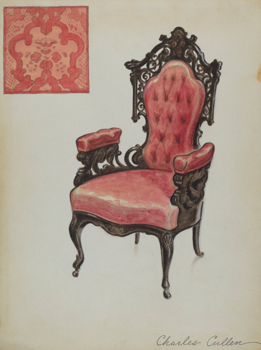 Armchair by Charles Cullen (American, active c. 1935), 16X12"(A3)Poster Print
