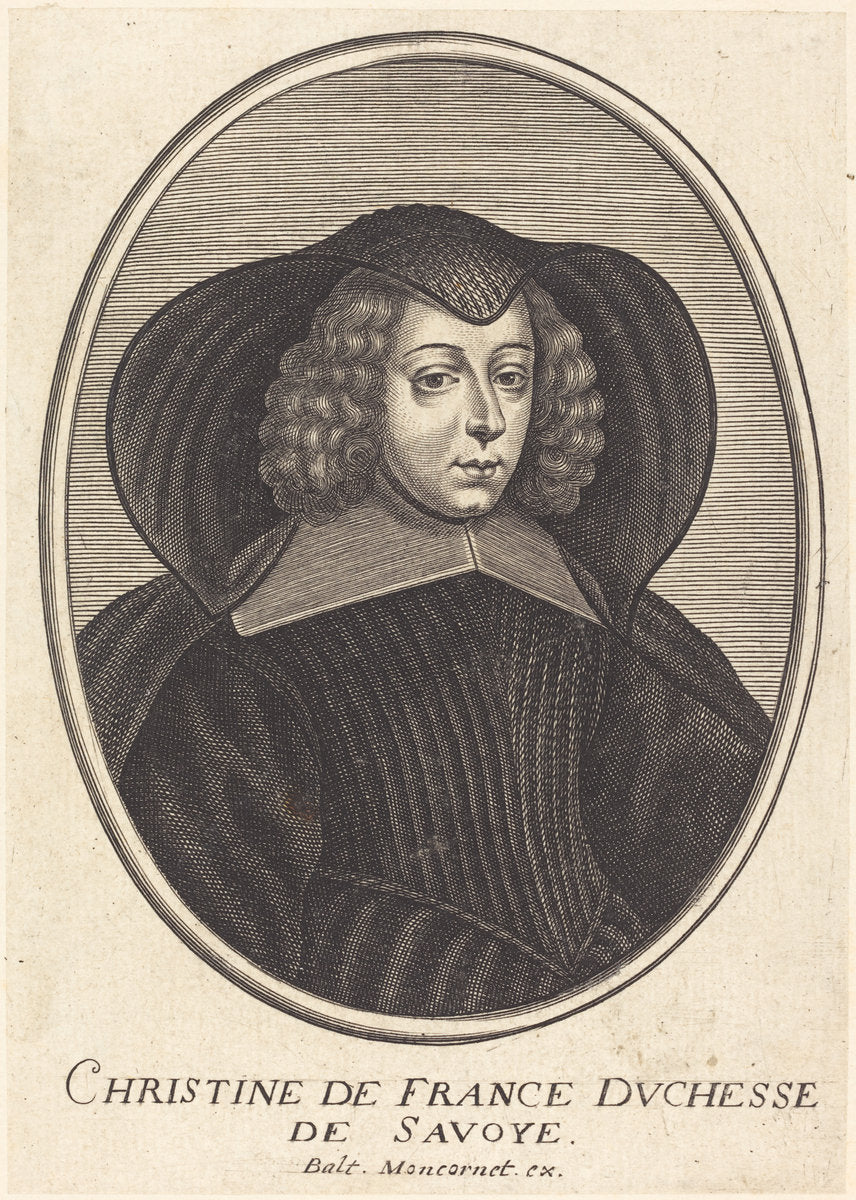 Christine of France by Balthasar Moncornet (French, c. 1600 - 1668), 16X12"(A3)Poster Print