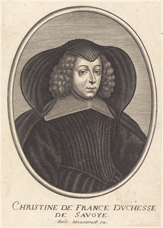 Christine of France by Balthasar Moncornet (French, c. 1600 - 1668), 16X12"(A3)Poster Print